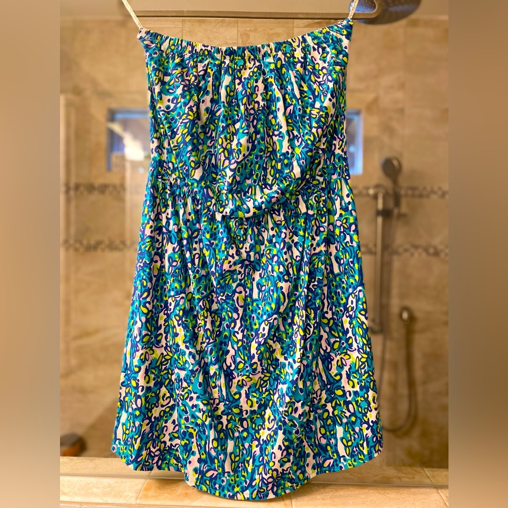 Lilly Pulitzer L Windsor Dress in Sea Blue Print